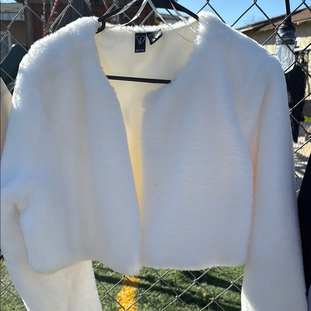 White Faux Fur Women's Jacket